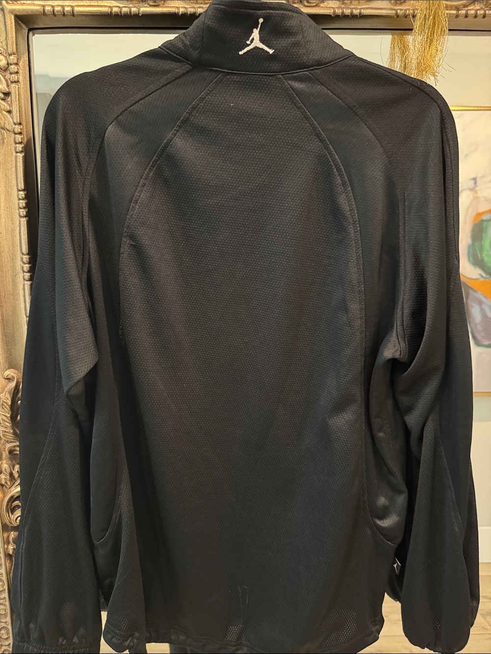 Jordan Black Full-Zip Performance Jacket with White Jumpman - Picture 3 of 3